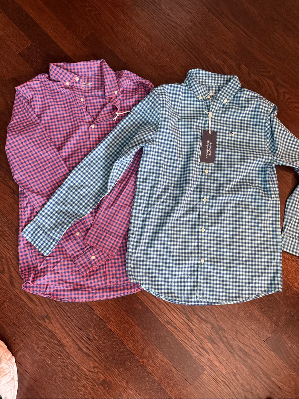 Vineyard Vines Kids Button-Down Shirts - Blue Gingham & Pink Gingham